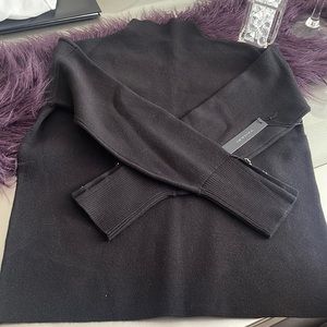 Tahari Turtleneck Sweater with Flower Jeweled Cuffs - Size Large - NWT!